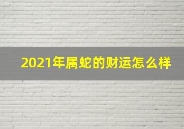 2021年属蛇的财运怎么样