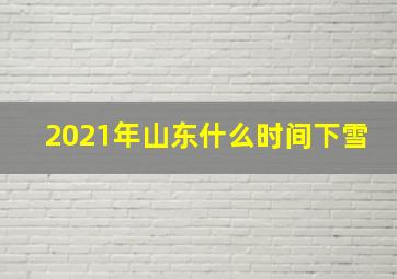 2021年山东什么时间下雪