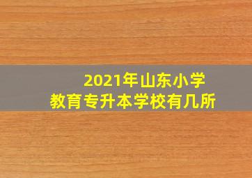 2021年山东小学教育专升本学校有几所