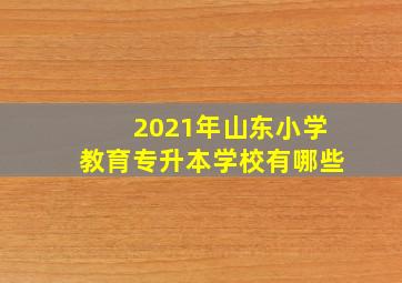 2021年山东小学教育专升本学校有哪些