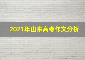 2021年山东高考作文分析