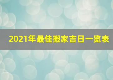 2021年最佳搬家吉日一览表