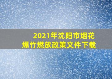 2021年沈阳市烟花爆竹燃放政策文件下载