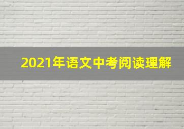 2021年语文中考阅读理解