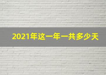 2021年这一年一共多少天