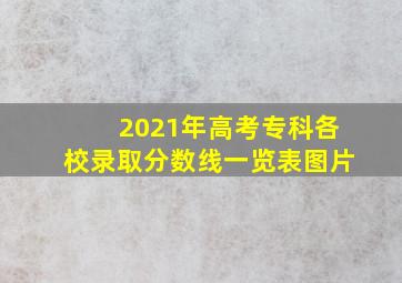 2021年高考专科各校录取分数线一览表图片