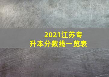 2021江苏专升本分数线一览表