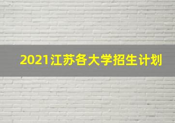 2021江苏各大学招生计划