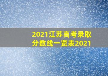 2021江苏高考录取分数线一览表2021