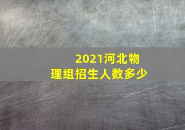 2021河北物理组招生人数多少