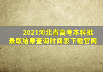 2021河北省高考本科批录取结果查询时间表下载官网