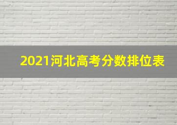 2021河北高考分数排位表