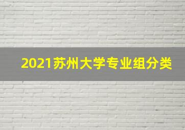 2021苏州大学专业组分类