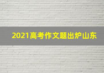 2021高考作文题出炉山东