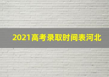 2021高考录取时间表河北