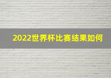 2022世界杯比赛结果如何