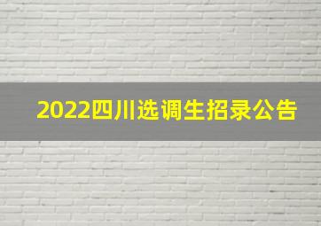 2022四川选调生招录公告