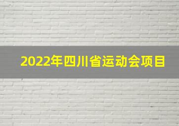 2022年四川省运动会项目