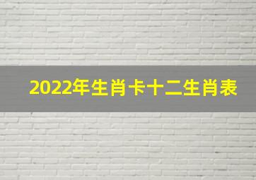 2022年生肖卡十二生肖表