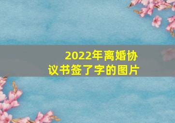 2022年离婚协议书签了字的图片