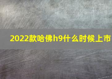 2022款哈佛h9什么时候上市