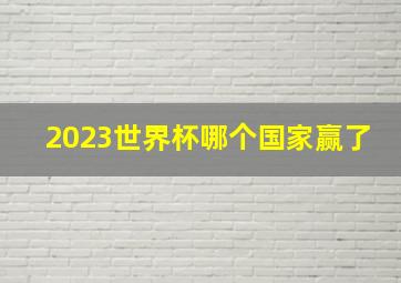 2023世界杯哪个国家赢了