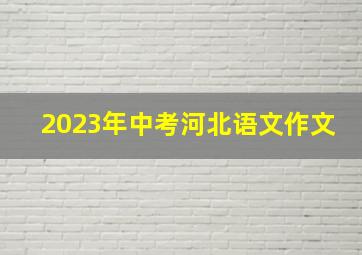 2023年中考河北语文作文