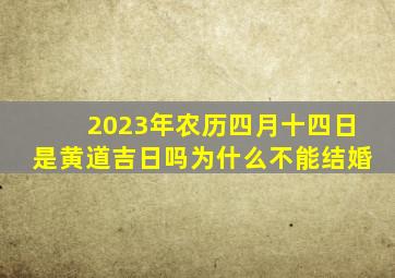 2023年农历四月十四日是黄道吉日吗为什么不能结婚