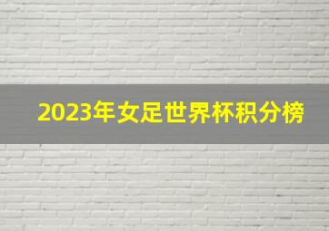 2023年女足世界杯积分榜