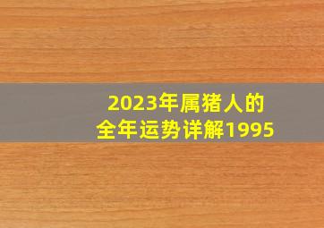 2023年属猪人的全年运势详解1995