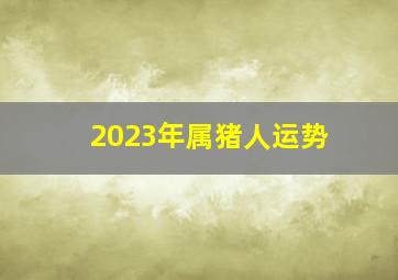 2023年属猪人运势