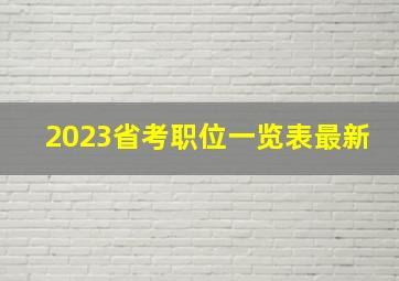 2023省考职位一览表最新