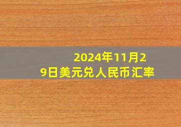 2024年11月29日美元兑人民币汇率