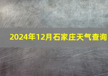 2024年12月石家庄天气查询