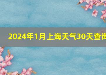 2024年1月上海天气30天查询