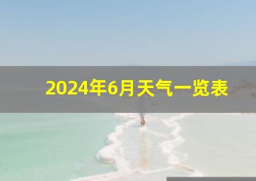 2024年6月天气一览表