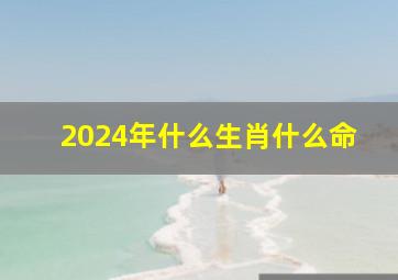 2024年什么生肖什么命