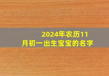 2024年农历11月初一出生宝宝的名字