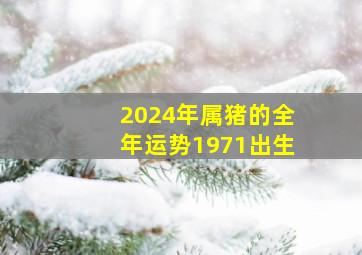 2024年属猪的全年运势1971出生