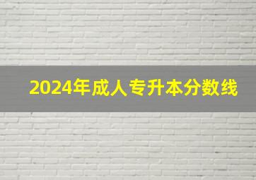 2024年成人专升本分数线