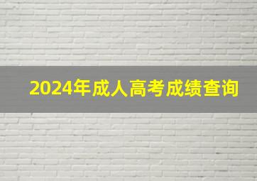 2024年成人高考成绩查询