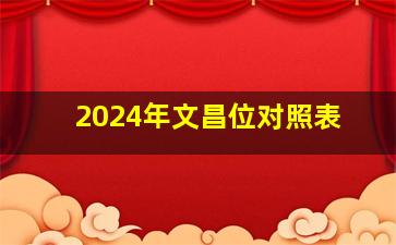 2024年文昌位对照表