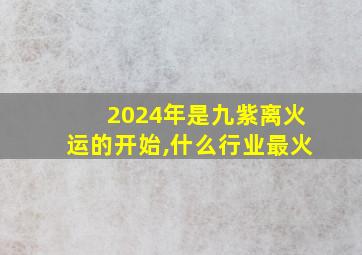 2024年是九紫离火运的开始,什么行业最火