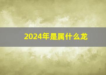 2024年是属什么龙