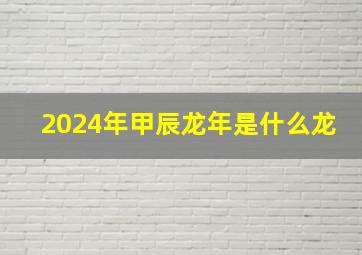 2024年甲辰龙年是什么龙