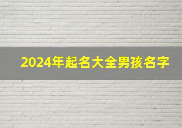 2024年起名大全男孩名字