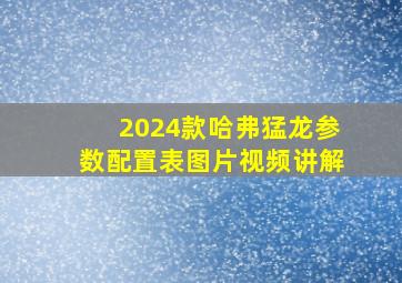 2024款哈弗猛龙参数配置表图片视频讲解