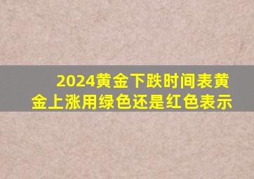 2024黄金下跌时间表黄金上涨用绿色还是红色表示