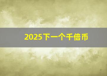 2025下一个千倍币