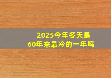 2025今年冬天是60年来最冷的一年吗